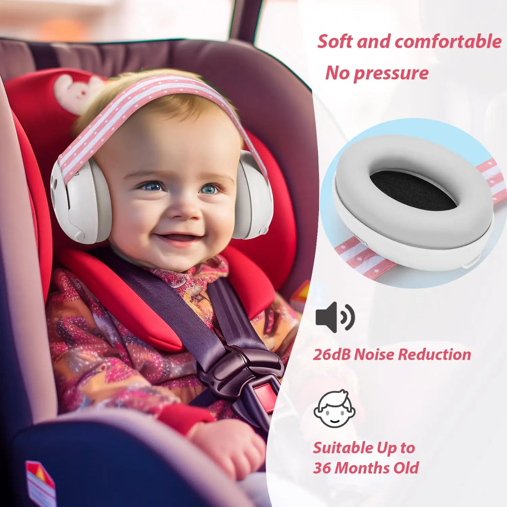Baby Ear Protection for Babies Toddlers Elastic Noise Reduction Earmuffs Baby Headphones Against Hearing Damage Improves Sleep