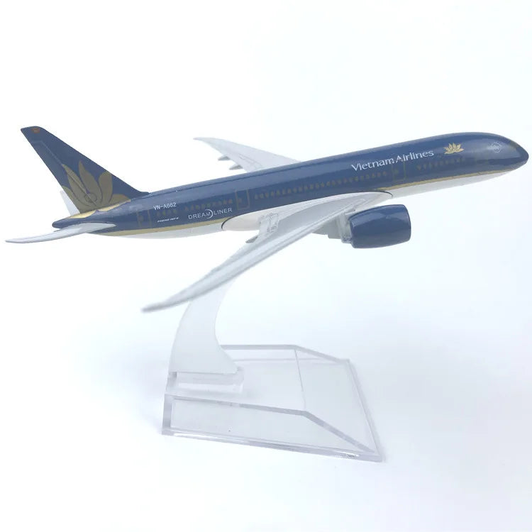 16cm Airplane Model B787 Series Metal 1/400 Scale Planes Airplane Kids Toys Replica Aircraft Plane Tarmac Collectible Display