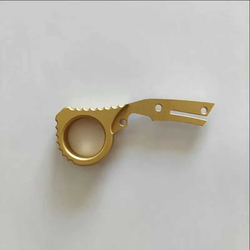 CNC Custom Golden Color Aluminum Knife Signet Finger Ring For Spyderco Endura C10 Delica C11 Matriarch C12 Knives DIY Make Part