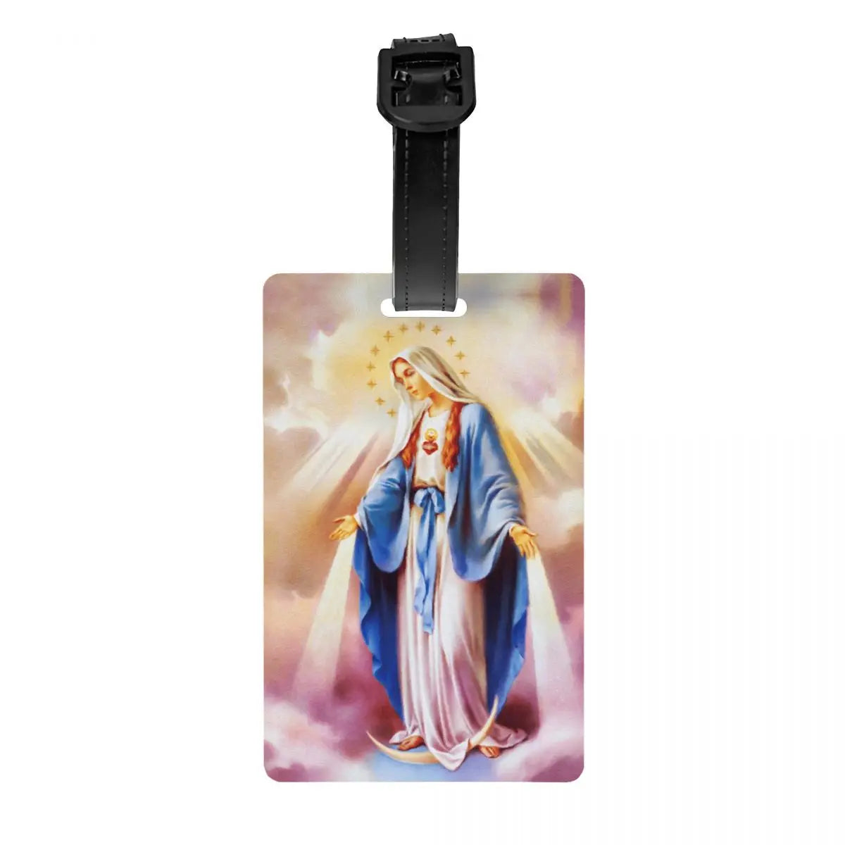 Custom Virgin Mary Luggage Tag Privacy Protection Catholic Christian Baggage Tags Travel Bag Labels Suitcase