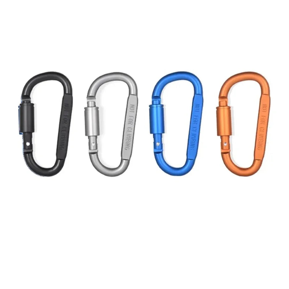 4 Pack D-ring Carabiner Clip Lightweight Aluminum Carabiners With Barrel Locking For Keychain Tactical Bag Backpack
