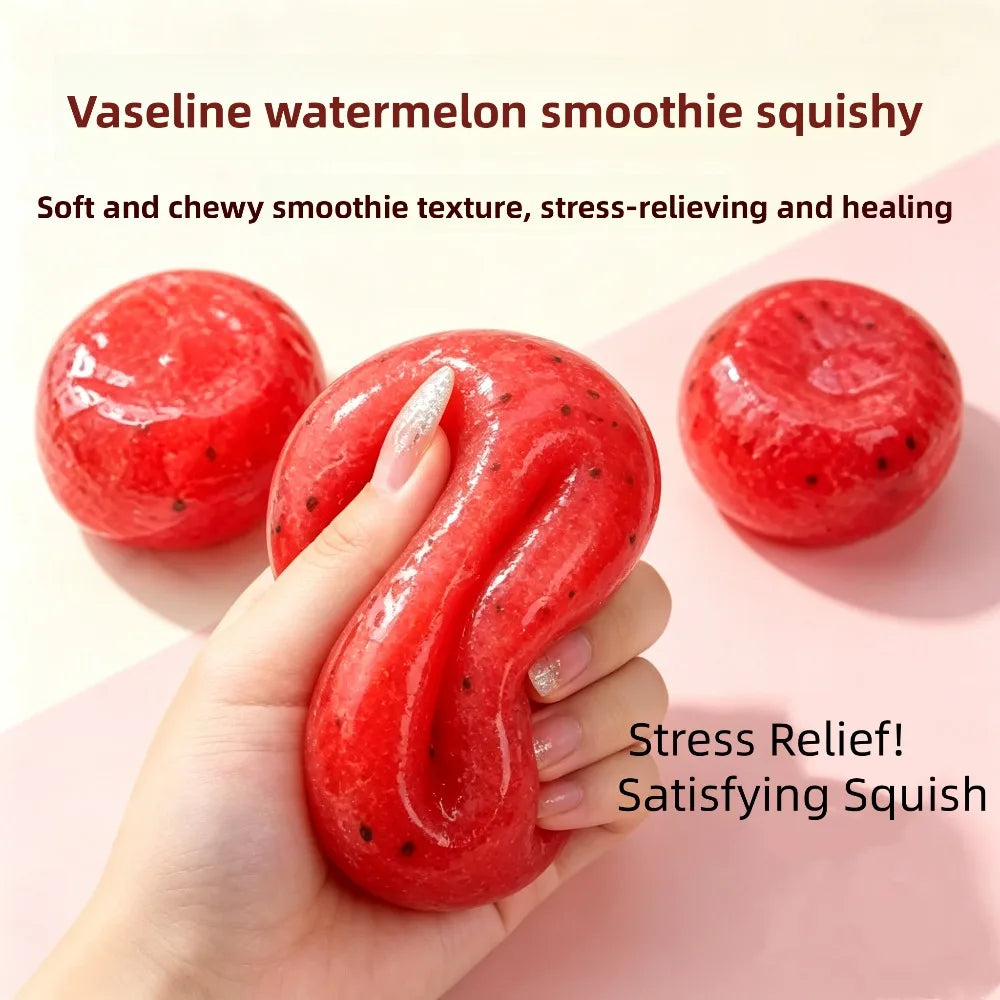 Squishy Handmade Watermelon Slush Toy Soft, Slow-Rebound Stress Relief Squeezy Toy Realistic Fruit Model Adult Gift