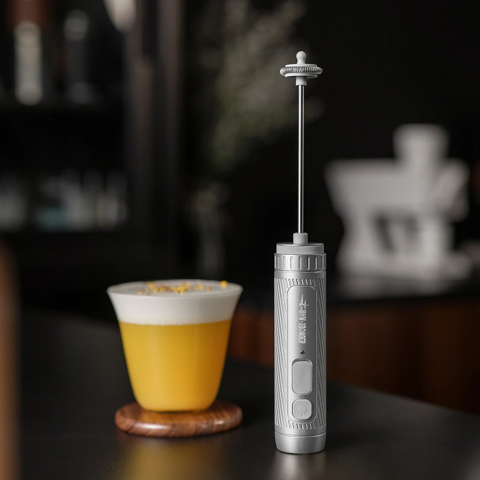 MHW-3BOMBER Electric Milk Frother USB Rechargeable Coffee Frother Handheld Milk Frother Egg Beater Food Blender Espresso Tools