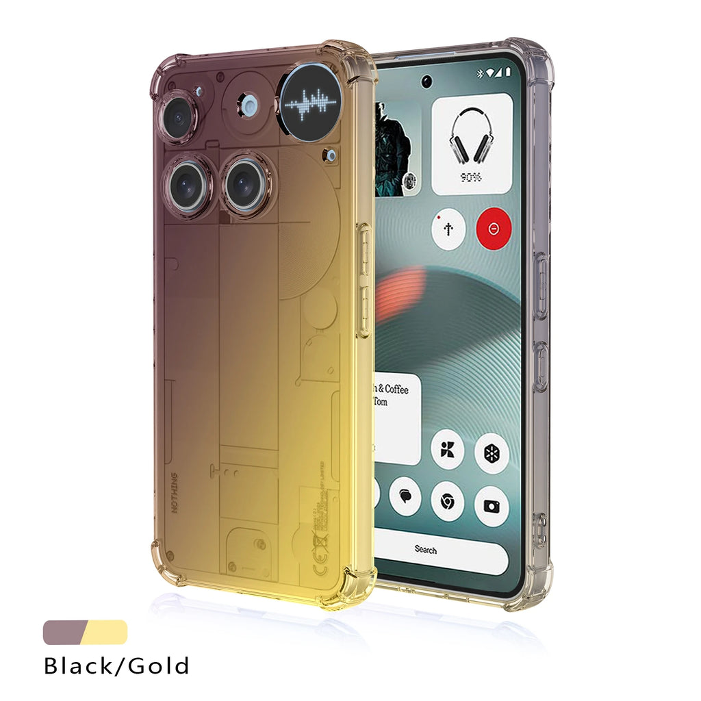 Airbag Shockproof Gradient Transparent TPU Case for Nothing Phone 3 (3) Protective Cover Back Shell Frame Capa Fundas