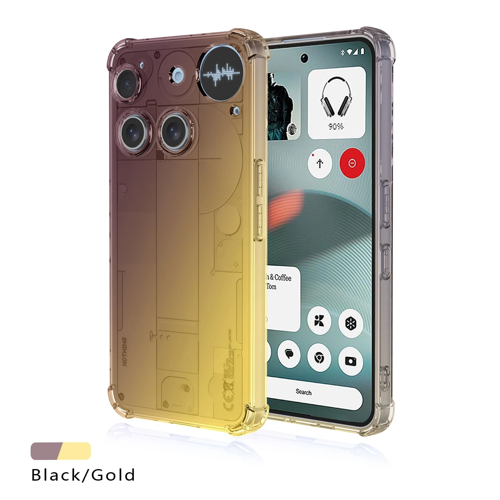 Airbag Shockproof Gradient Transparent TPU Case for Nothing Phone 3 (3) Protective Cover Back Shell Frame Capa Fundas