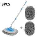 Universal Bend Chenille Car Wash Brush Car Cleaning Brush Telescoping Long Handle Cleaning Mop Chenille Broom Auto Accessories