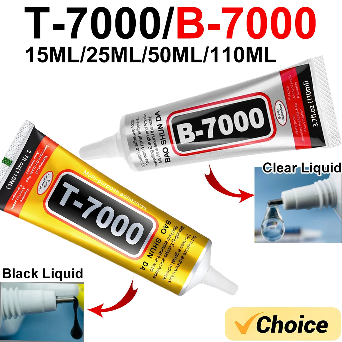 B7000 mobile phones repair sticker T7000 frame repair glue and cover drums 15 ml 25 ml 50 ml 110 mlB7000 Contact Phone Repair Adhesive T7000 Frame Battery Cover Glass Repair Glue 15ML 25ML 50ML 110ML