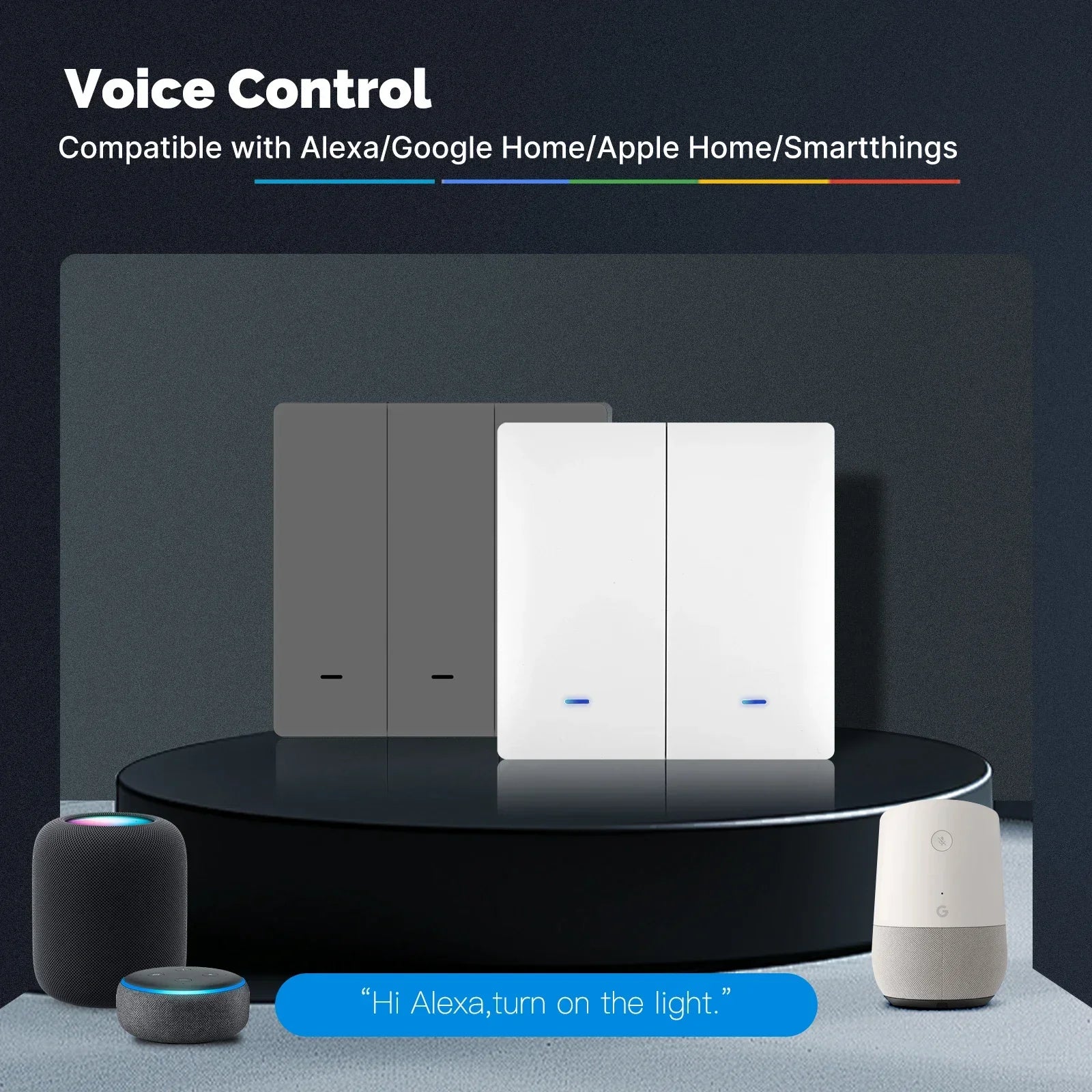MOES Matter Tuya WiFi Smart Light Button Switch EU Verison Remote Control Work With Alexa Google Home Apple Homekit Smartthings