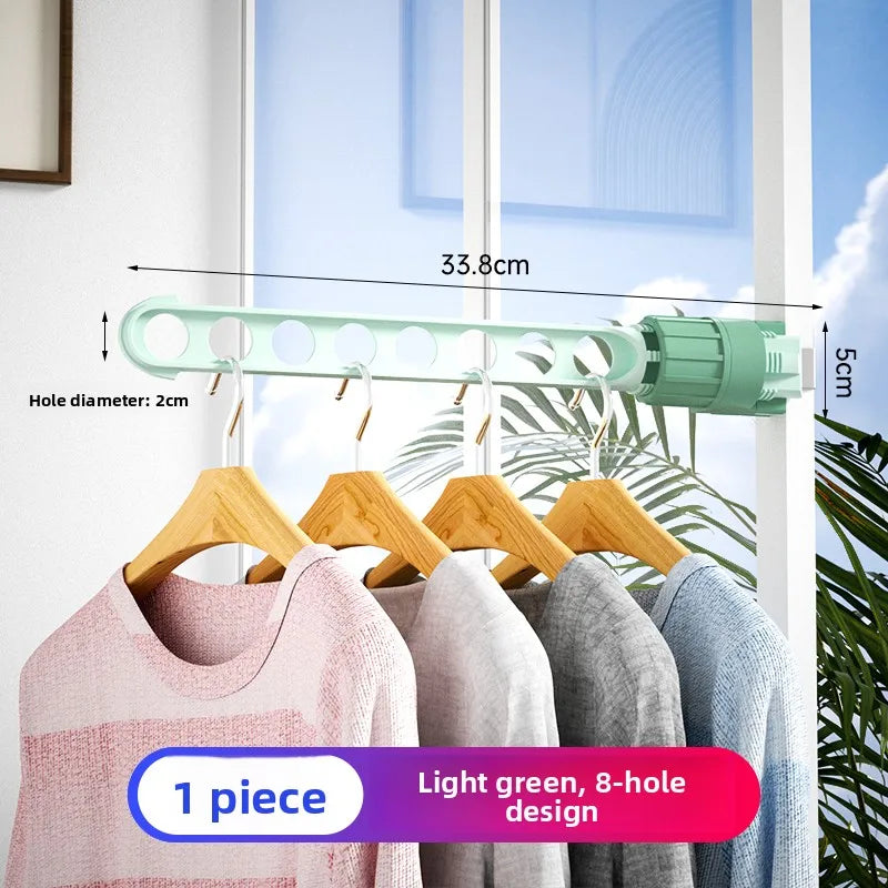 Travel-Friendly Window Frame Clothes Drying Rack Clip-On Small Size Balcony Clothesline Outdoor Clothes Hanger Plastic Material