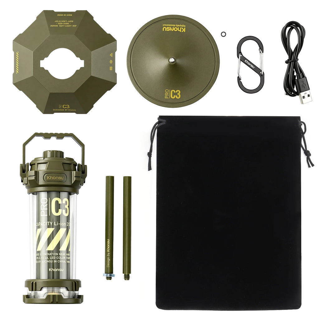 5000mAh Tactical Camping Lamp Portable Rechargeable Tent Lamp Outdoor LED Flashlight For Outdoor Camping Hiking Fishing