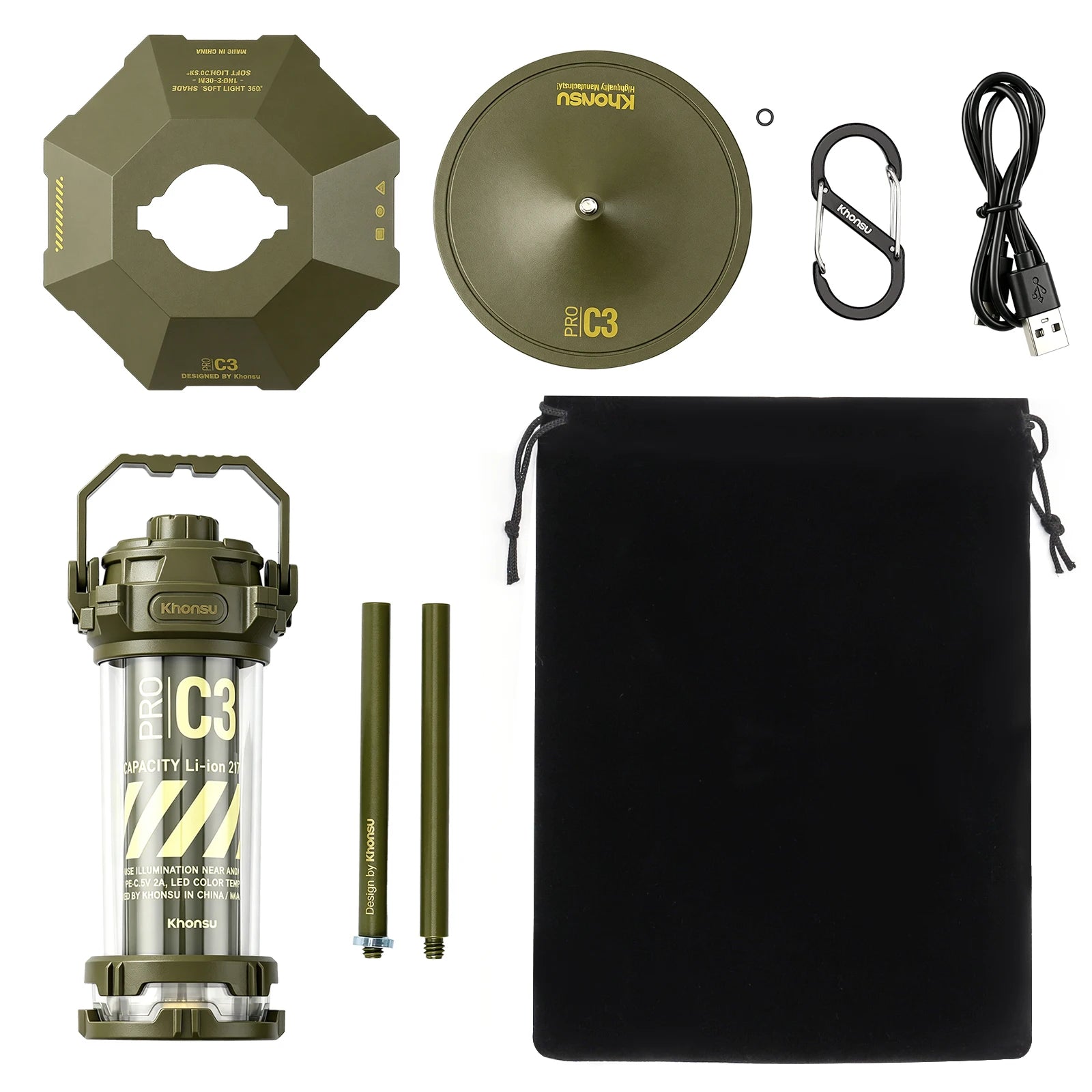 5000mAh Tactical Camping Lamp Portable Rechargeable Tent Lamp Outdoor LED Flashlight For Outdoor Camping Hiking Fishing