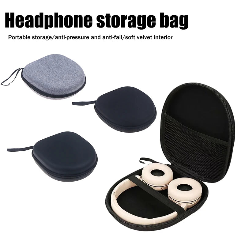 New New High-capacity Headset Headphone Case Earphones Shockproof Storage Box Hard Shell EVA Headphone Zipper Protective Bag
