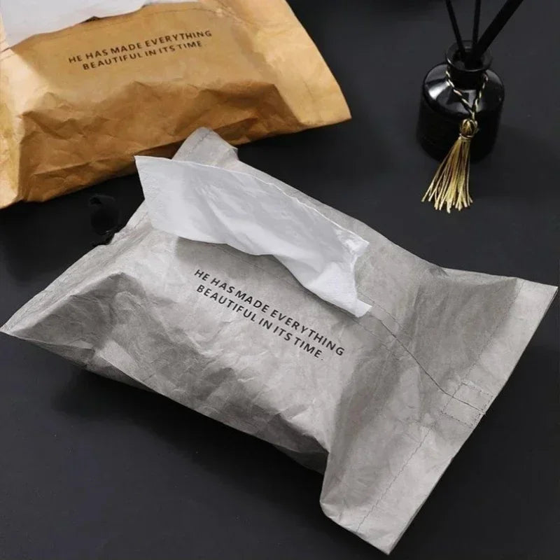 2026 Creative Tissue Box Car Tissue Holder Tissue Cover Box Textiles Cloth Storage Bag for Home and Car Use Car Accessories