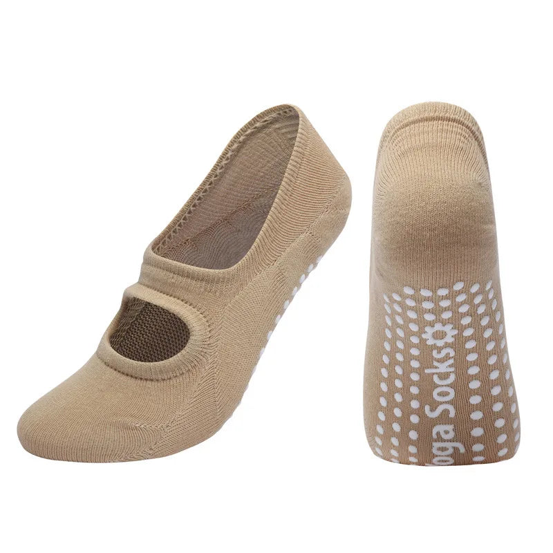 3 Pairs  Women Backless Yoga Socks Non-Slip Pilates Socks Invisible Floor Socks for Aerobics Dance Trampoline Fitness