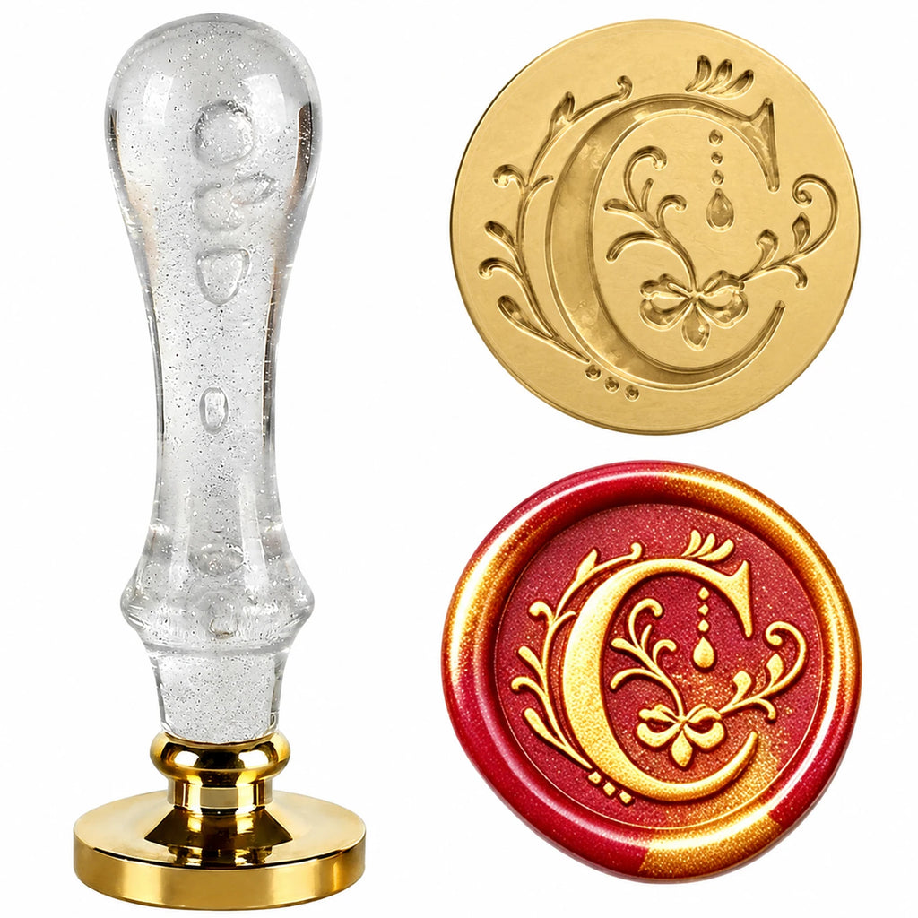 26 Letter Wax Seal Stamp,25mm Brass Head with White Bubble Handle Wax Stamp for Wedding Invitations,Birthday Cards,Envelopes