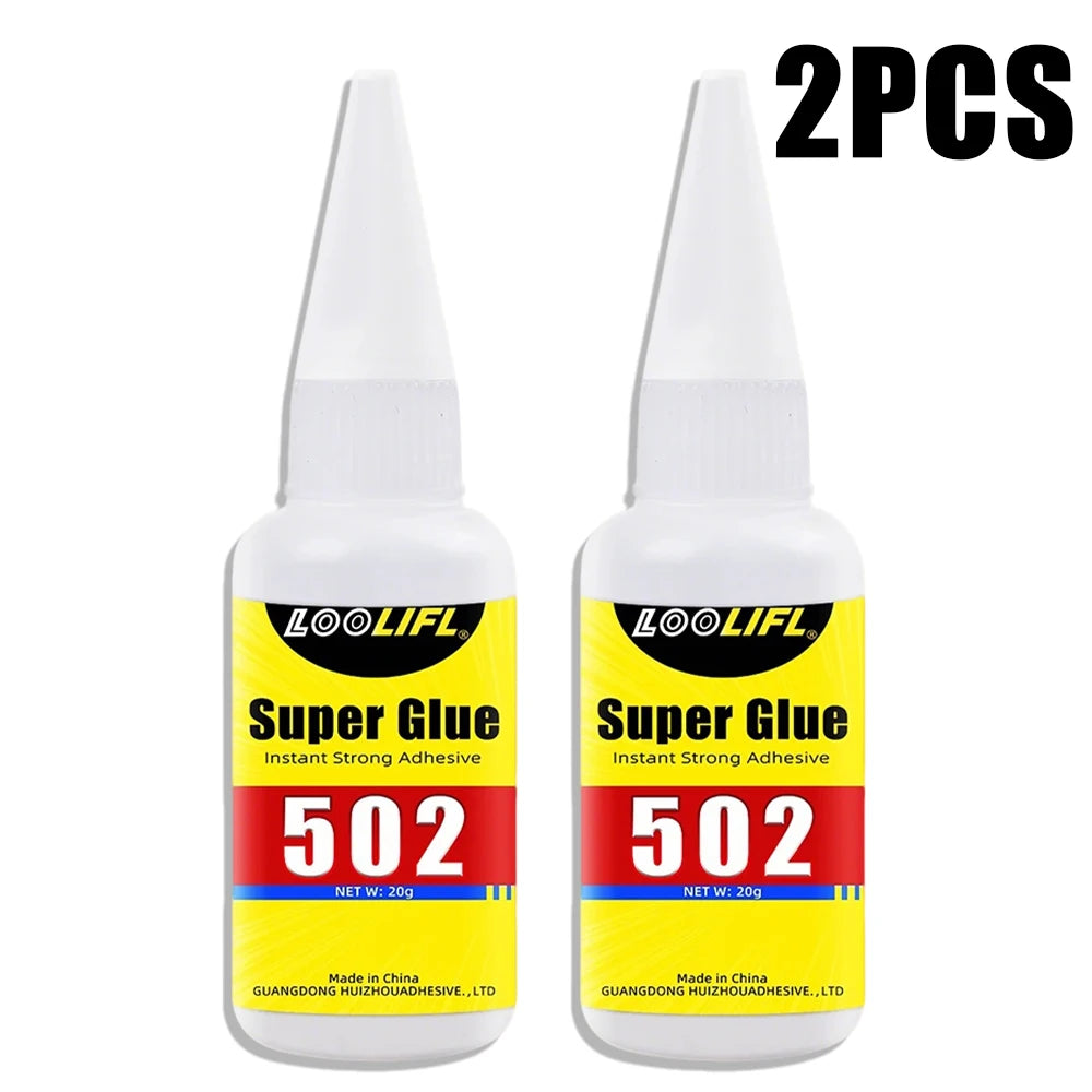 Loolifl 502 Super Glue Low Odor Fast Dry Instant Strong Adhesive Multi-Purpose Repair Glue for Wood Metal Plastic Ceramic Shoes