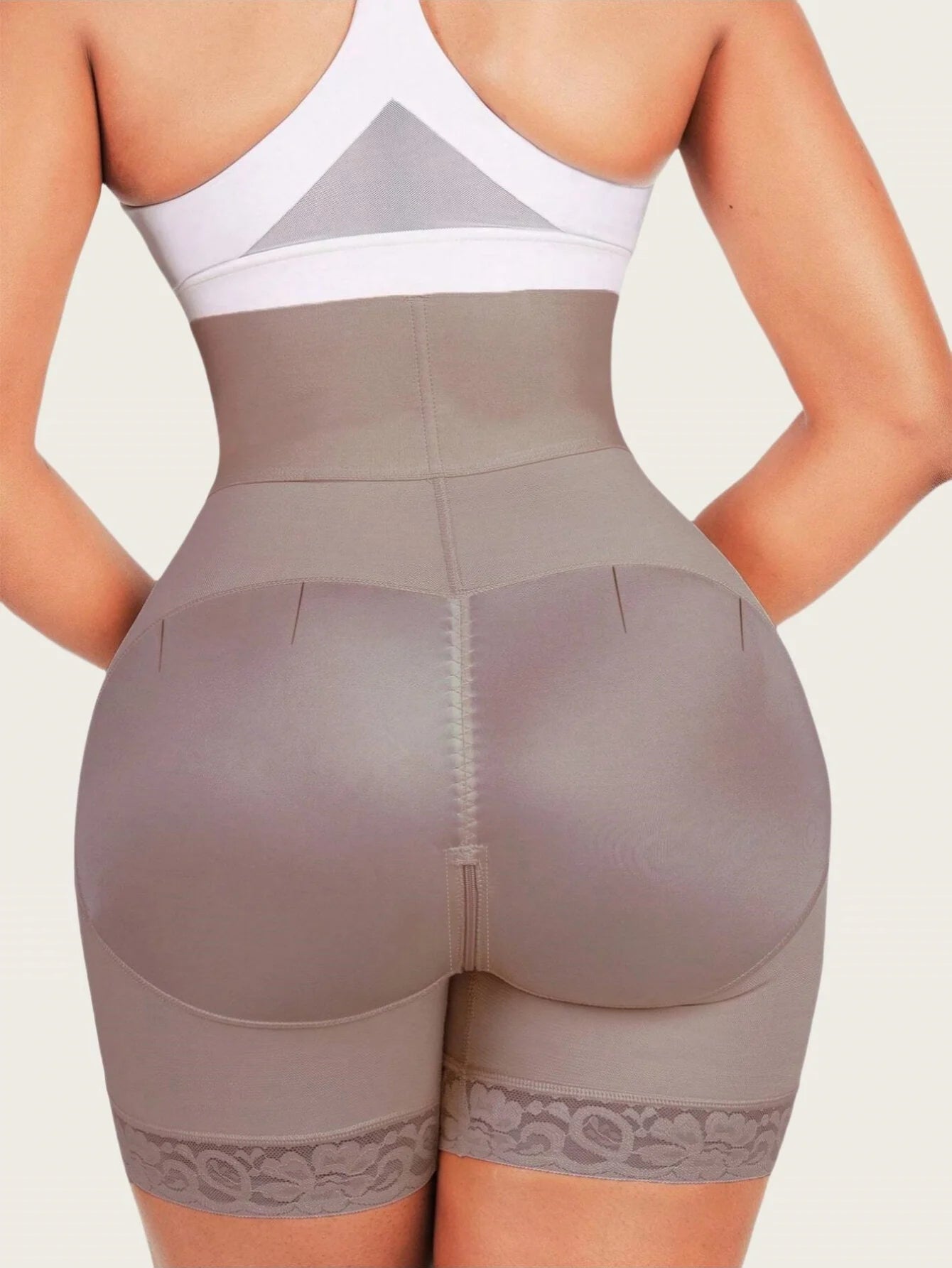 1pc Butt Lifting & Shaping Bodysuit, Women Tummy Control Panty With Hook & Zipper