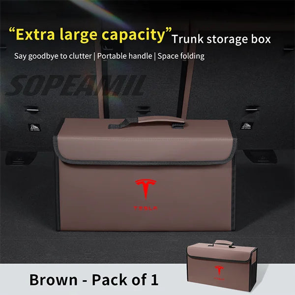 For Tesla Model 3 Model Y Model X Model S Roadster Car Organizer Trunk Storage Bag Auto Multiues Storage Box Stowing Tidying Box