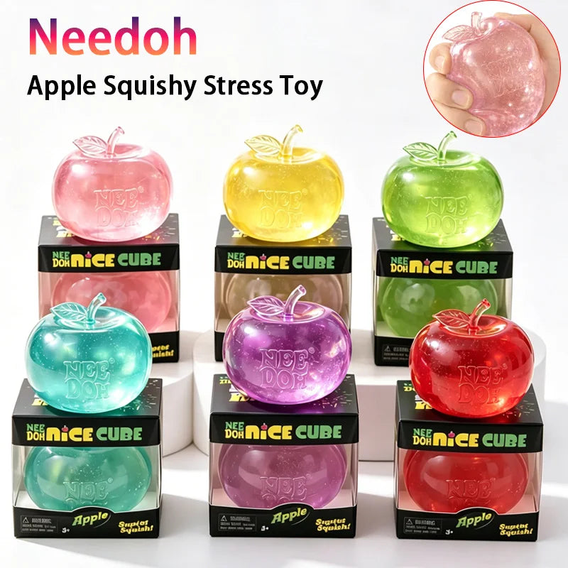 Needoh Apple Stress Ball Slow Rebound Squeeze Toy Relaxing and Interesting Gifts Squeeze Toy Soft Jelly Senses Gifts For Adult