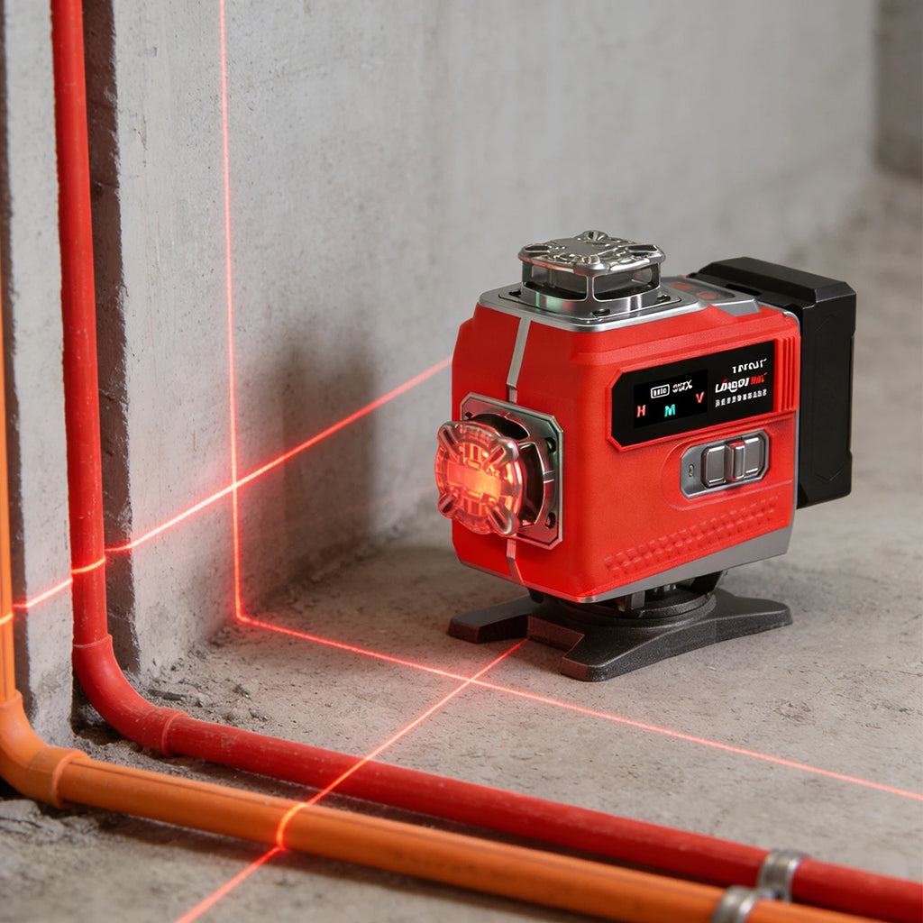 YEVOLT Industrial Grade 16 Lines Laser Level Green/Red Beam Touch Control LED Power Indicator Self-Leveling Tool for Engineers