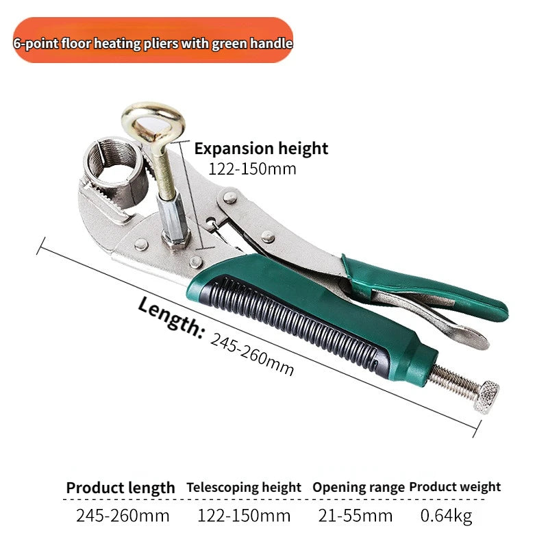 HILIXUN Remove the tong water separator, remove the geothermal pipe, clean the heating special pliers wrench tool