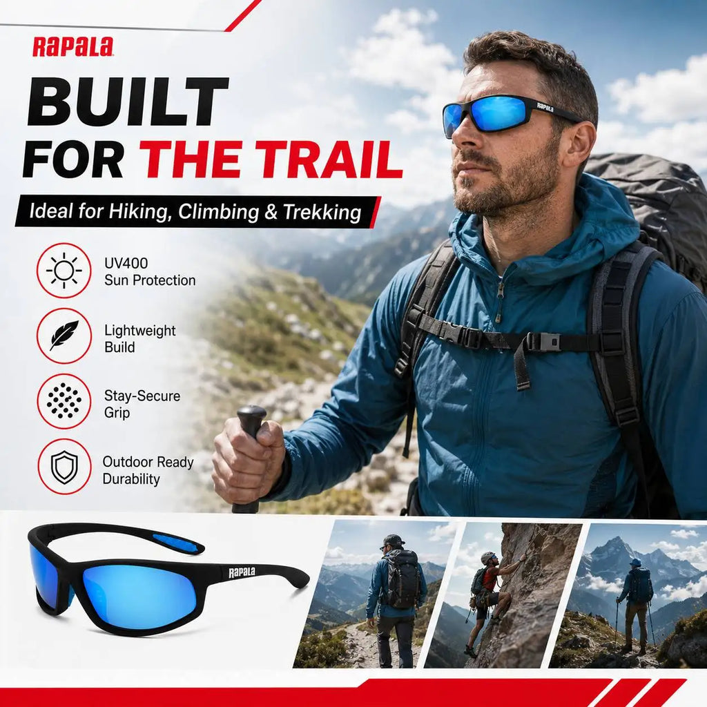 Flexible Rapala Polarized Fishing Glasses UV400 for Road Cycling Fishing Hiking with Lightweight Frame and Comfortable Fit