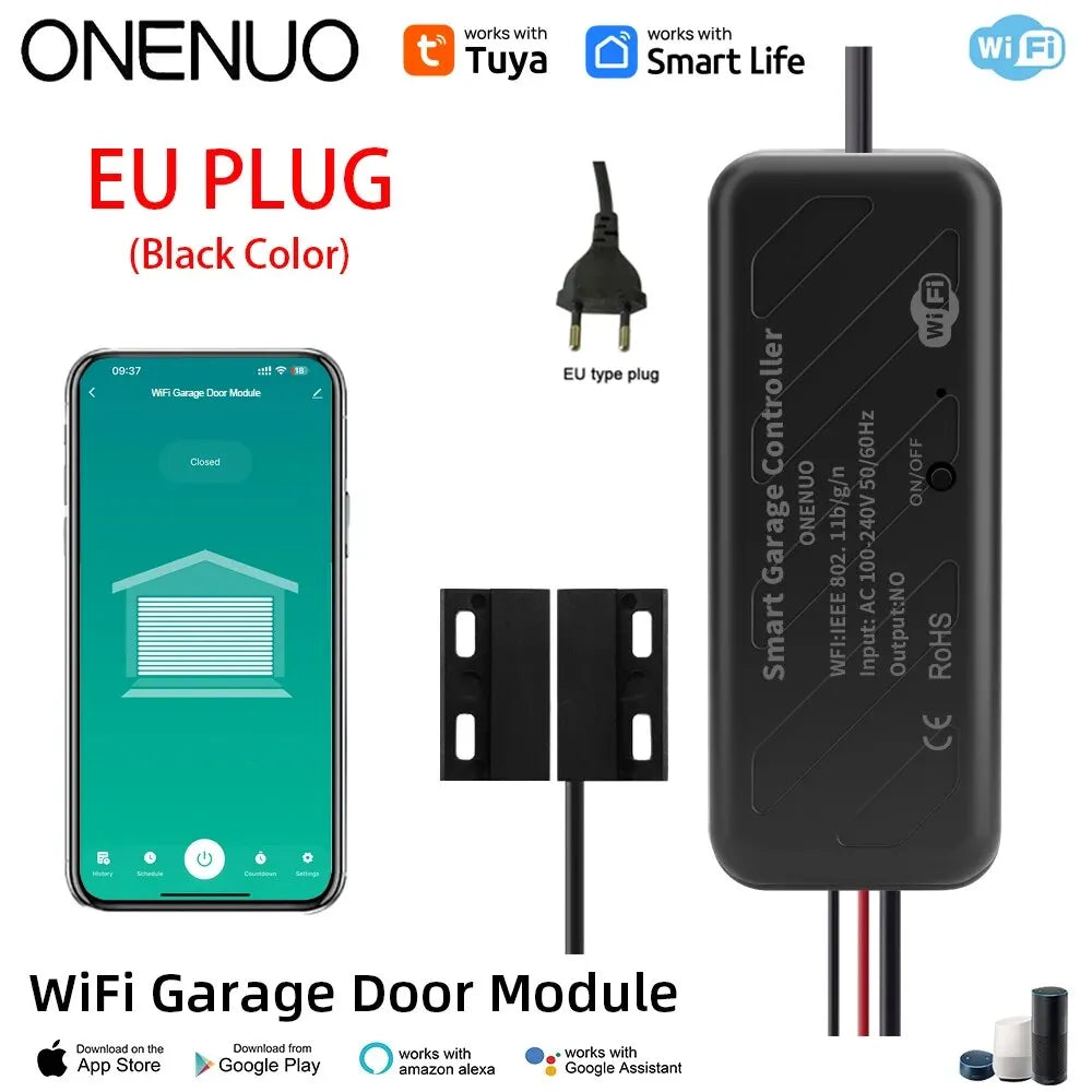 Tuya WiFi Switch Garage Door Controller Smart Door Opener Work with Alexa Google Home Smart Life Tuya APP Control No Hub Require