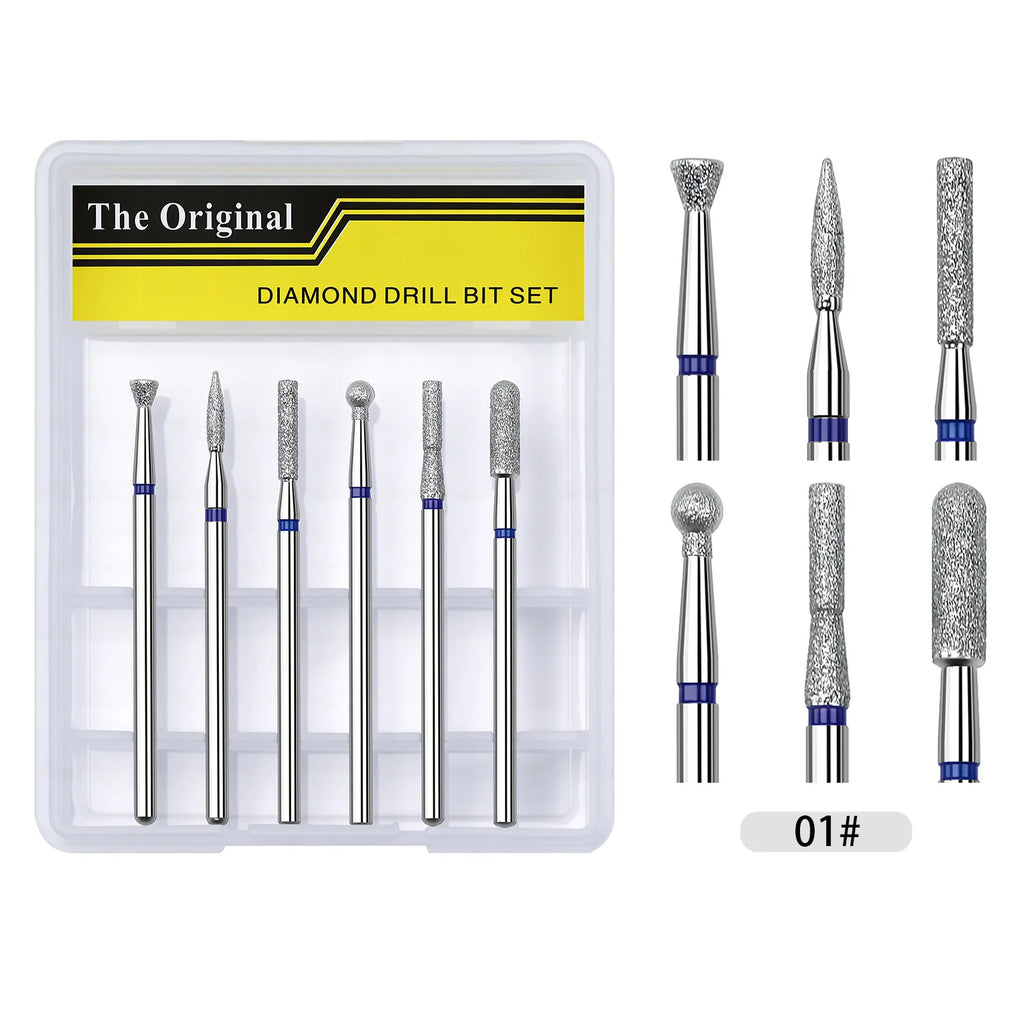 6Pcs/box Multi Functional Nail Cutters Electric Nail Drill Bits For Manicure Pedicure Tungsten alloy Grinding Head Nail Tools