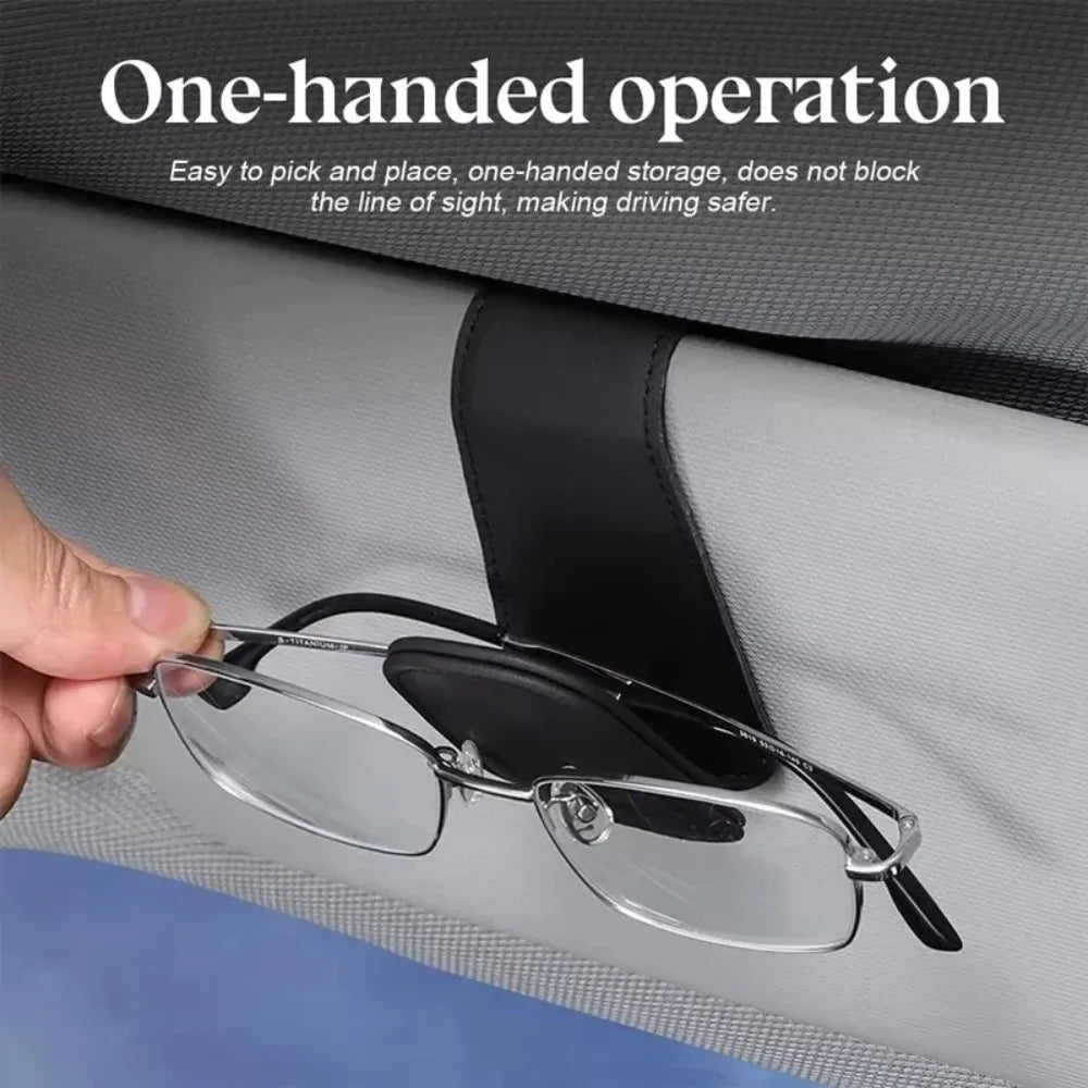 Car Auto Sun Visor Glasses Box Sunglasses Clip Card Ticket Holder Stand Fastener Pen Case Eyeglasses Car Accessories
