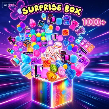 1000+Pcs Surprise Box Toys Fun Mystery Fidget  Stress Relief Surprise Novelty Stress Relief Assorted Squishy Figures Blind Box