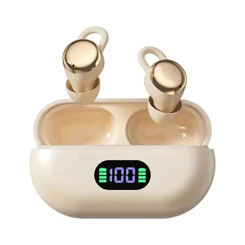 Wireless Bluetooth 5.4 Earbuds with ENC Noise Eduction Sleeping Ear Clip Lightweight Headphones Stereo Sound For Music
