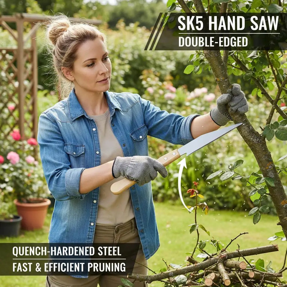 Small Woodworking Hand Saw Hand Saw with Non-slip Wooden Handle Pull Type Flexible Flush Cut Woodworking Cutting Tool