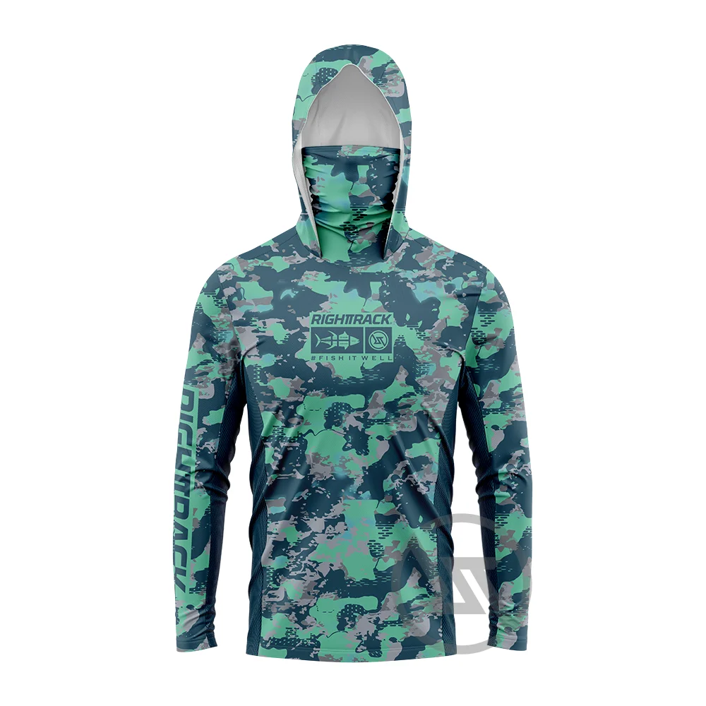 HotSale Men's Mask Hoodies Fishing Shirts Camo For Hunting Climbing Camping Hiking Sun Protection Breathable RIGHTTRACK Clothing