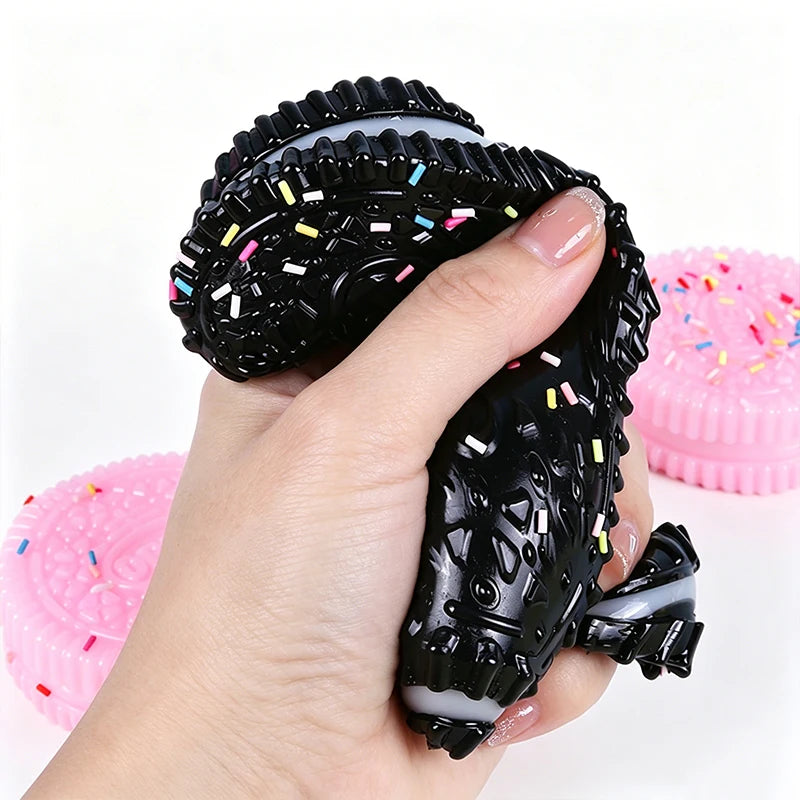 Squishy Simulation Oreo Stress Ball Squeeze Toys Creative Cookie Super Soft Fidget Toy ASMR Sensory Anti Stress Toys for Adults