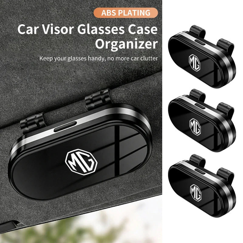 Car Visor Sunglass Storage Case Glasses Holder Box Card Clip Accessories For Morris Garages MG 6 3 5 7 TF ZR ZS HS GS GT Hector