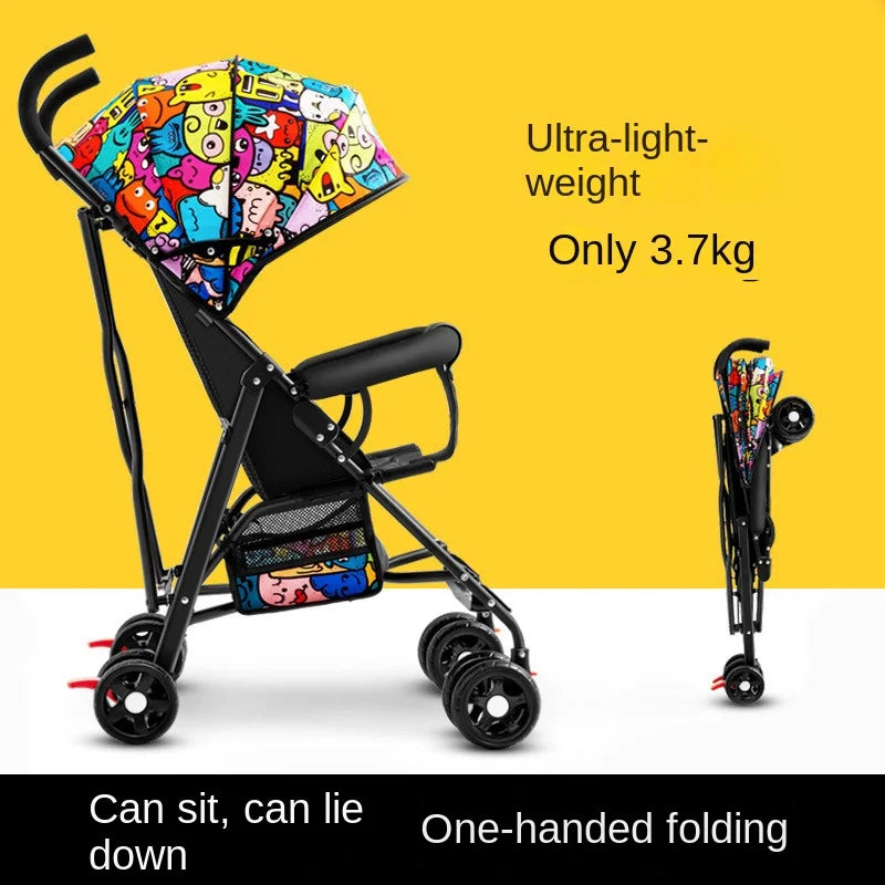Baby Buggy Can Sit or Lie Down Lightweight Folding Locket Umbrella Car Baby 0 to 3 Years Old Child Stroller