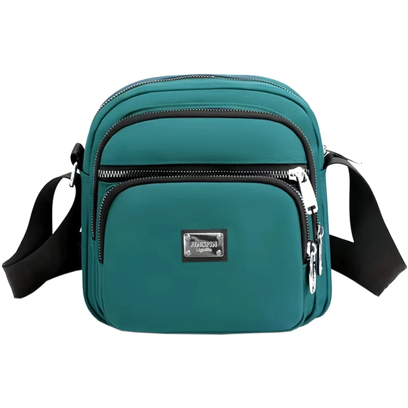 Daily Wear Slim Multi-layer Shoulder Bag Adjustable Wide Strap, Simple Solid Color Crossbody for Ladies Casual Street Matching