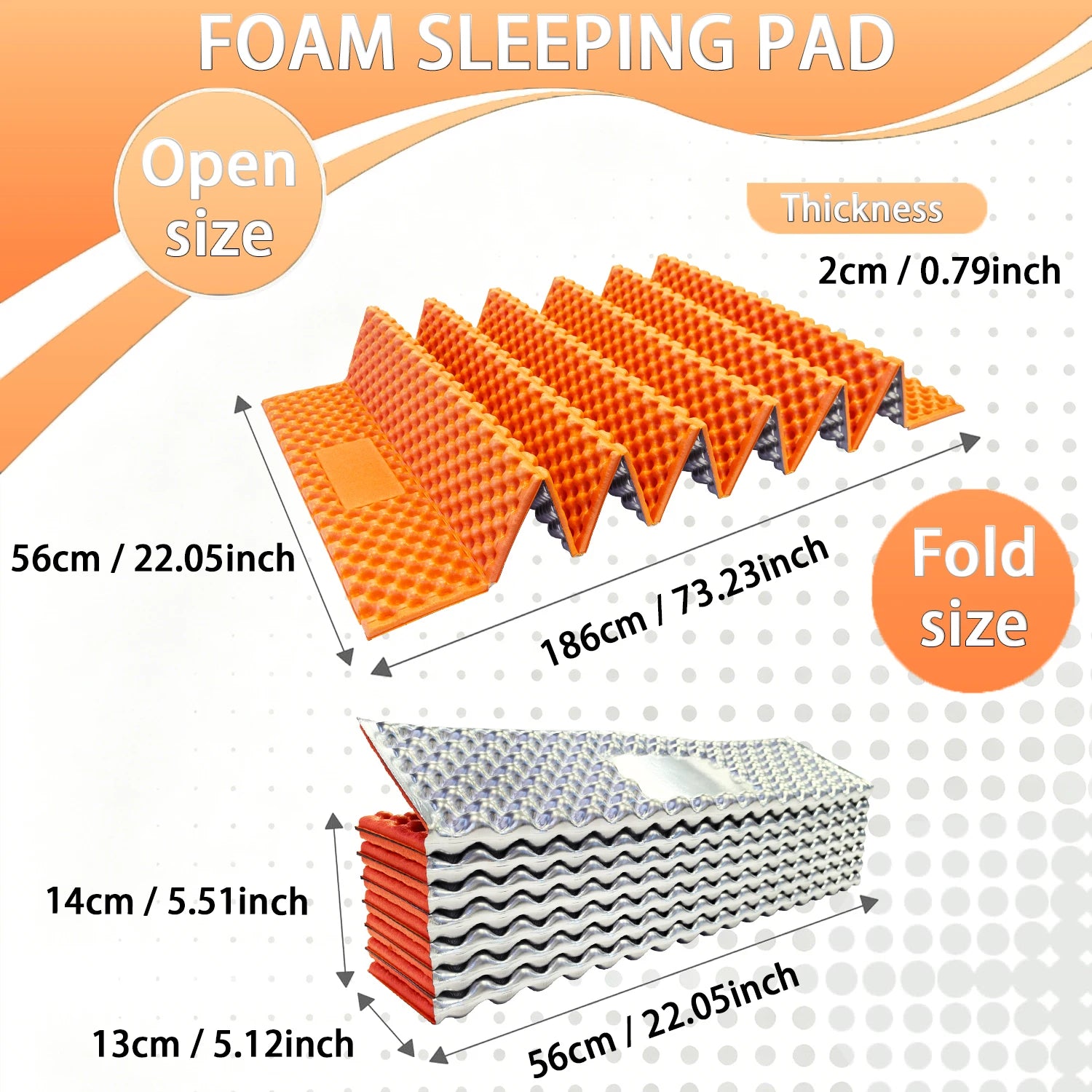 Egg Nest Sleeping Mat 330g Ultralight Aluminum Foil Pad Portable Insulated Camping Mat for Hiking Backpacking Tent Beach Yoga