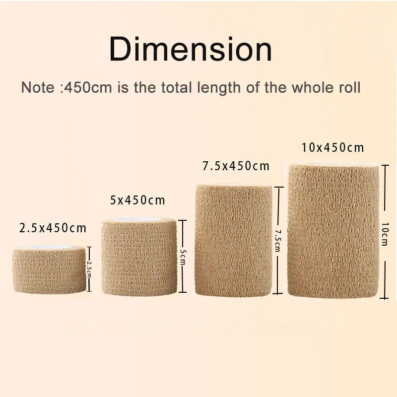 1-10 Rolls Elastic Breathable Medical Adhesive Bandage Self Adhesive Tape Beige Wrap For Wrist Ankle Finger Sports First Aid
