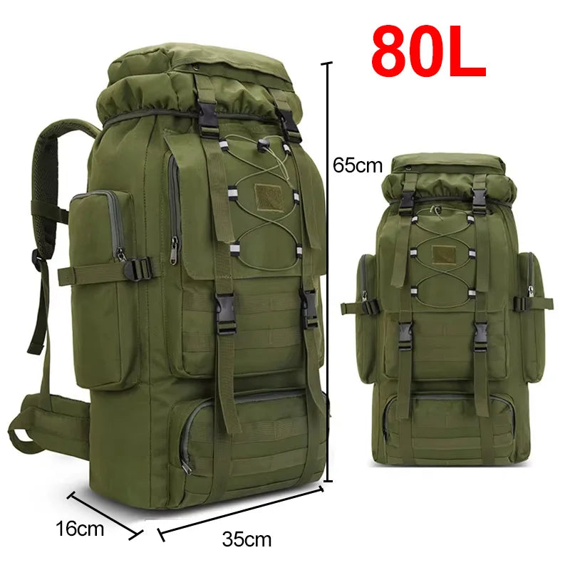 130L Hiking Camping Backpack Travel Large Luggage Bag Men Trekking Outdoor Sports Pack Molle Trekking Rucksack For Men Big Bag