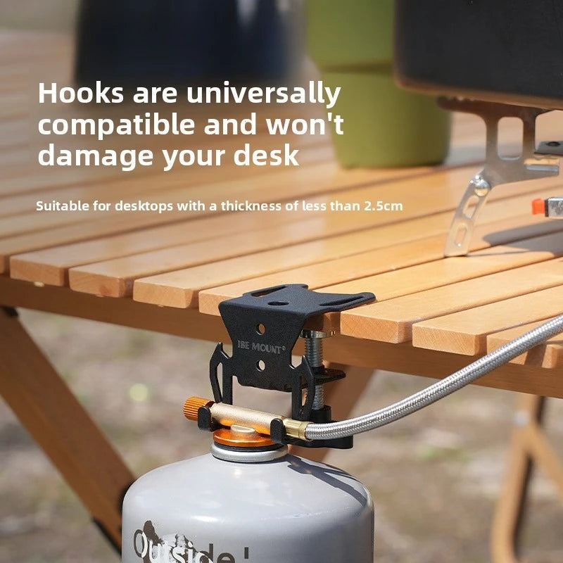 Hang Gas Canister Hook Outdoor Multi-purpose Gas Tank Hook With Hanging Plate Bottle Opener Camping Table Gas Stove Tank Hook