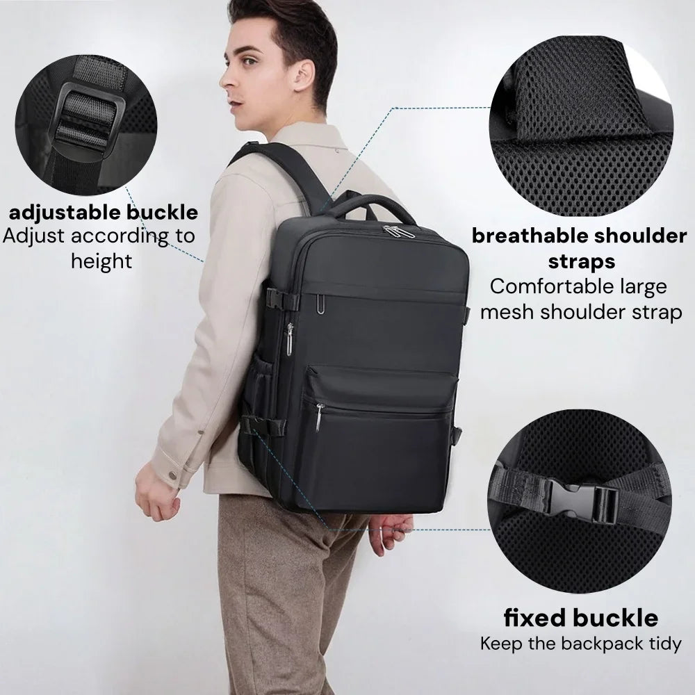 Large Capacity Vacuum Compression Backpack，30L Lightweight  Travel Backpack Water Resistant Laptop Bag for Outdoor Hiking
