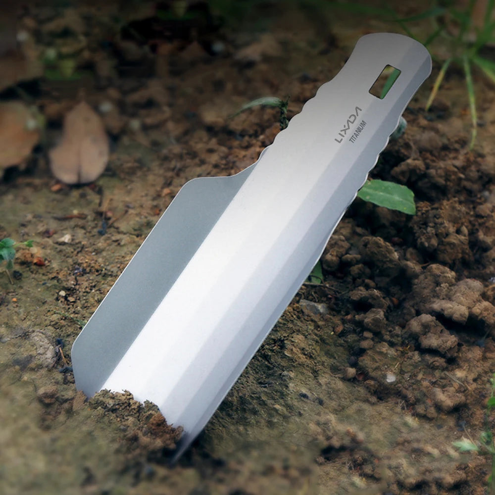 Titanium Garden Hand Shovel Hand Tool Shovel Outdoor Camping Hiking Backpacking Trowel with Clip Garden Hand Shovel