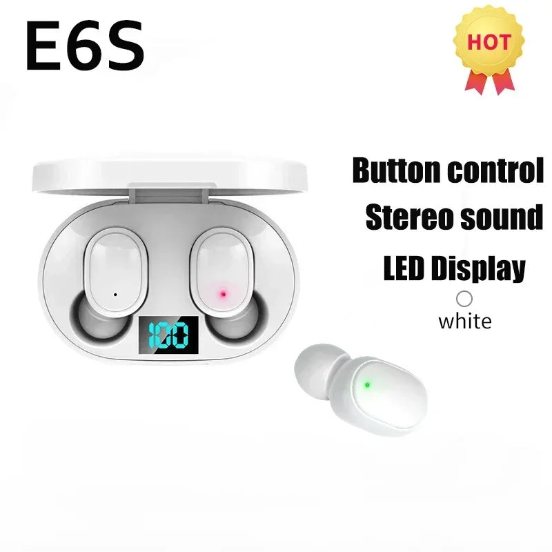 TWS E6S Bluetooth Earphones Wireless Bluetooth Headset Noise Cancelling Headsets With Microphone Headphones For Xiaomi Redmi