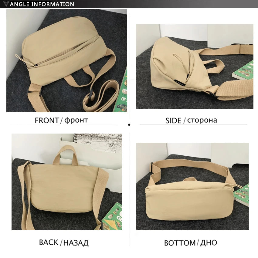 Waterproof Crossbody Purse Womes Hand-held Shoulder Bag Men Nylon Pocket Multifunctional Lightweight Handbag Student Phone Bag