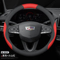 For Cadillac CT4 CT5 CT6 XT4 XT5 XT6 ATS CTS XTS SLS SRX Escalade 37-38cm Leather Anti-slip Car Steering Wheel Cover Accessories