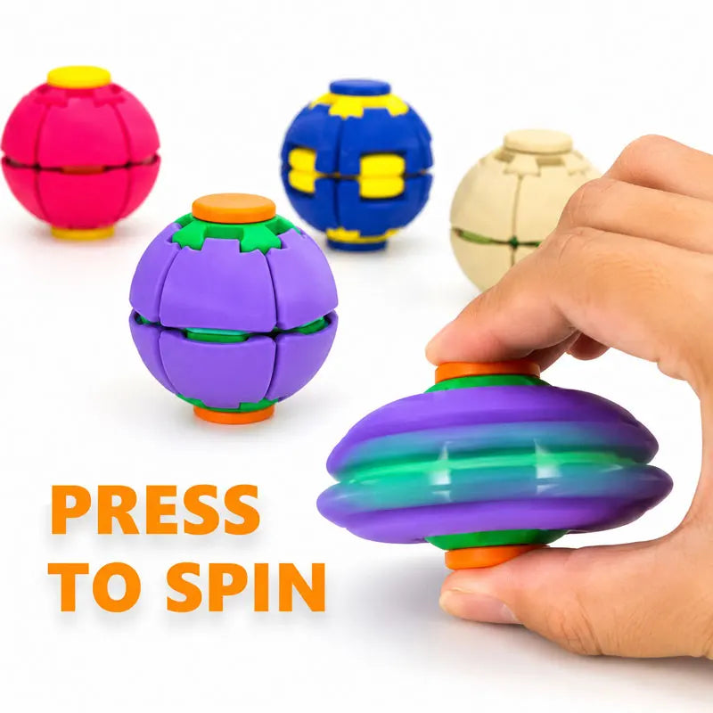 3D Printed Press-to-Spin Gear Fidget Ball Movable Spinner Anxiety Stress Relief Toy Creative Desktop Ornament Model & Gift