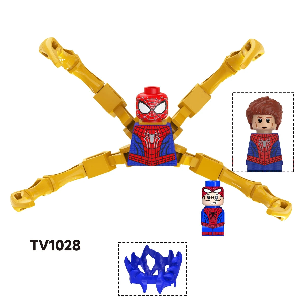 Blind Box Mini Building Blocks TV6203 Figures Big Goblin Spiderman Iron Man Venom Captain Hawk Deadpool Armor Christmas Gift Toy