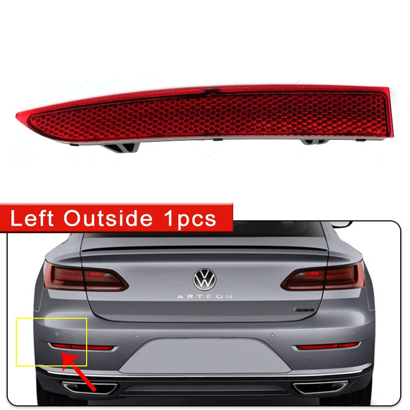 For Volkswagen VW Arteon 3H7 2018 2019 2020 2021 2022 2023 Rear Bumper Reflector Light Brake Stop Turn Signal Lamp Accessories