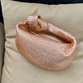 Luxury Designer Knotted Crsytal Rhinestone Diamond Cloud Bag Women's Handbag Bling Shiny Evening Bag Dinner Party Clutch Purse